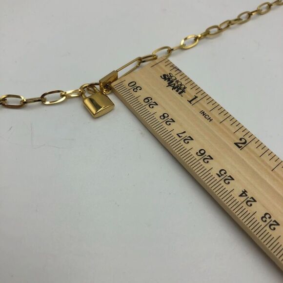 18K Gold Plated Women's Love Lock Necklace Hypoallergenic Waterproof Durable - Picture 12 of 12